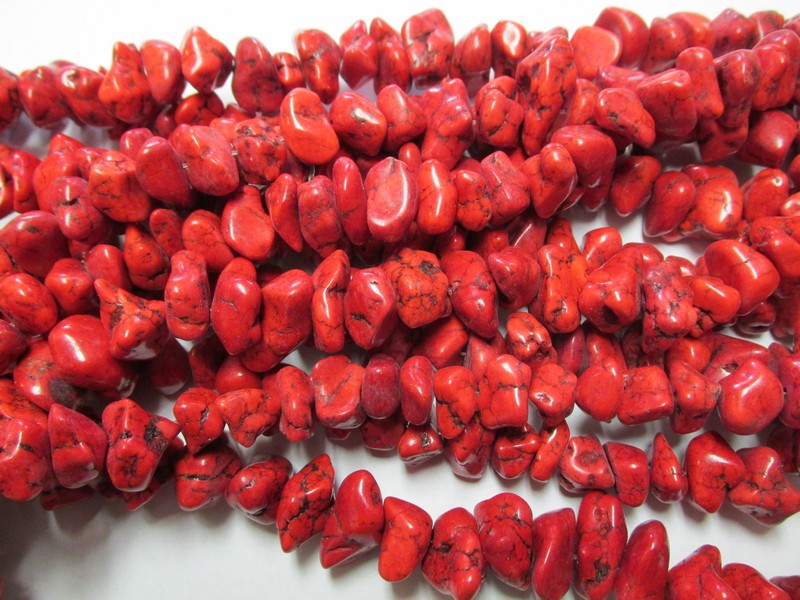 (image for) Red side drilled nugget beads #GG1007-17